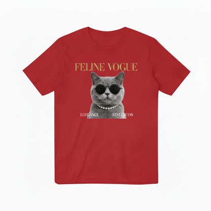 红色FELINE VOGUE T恤