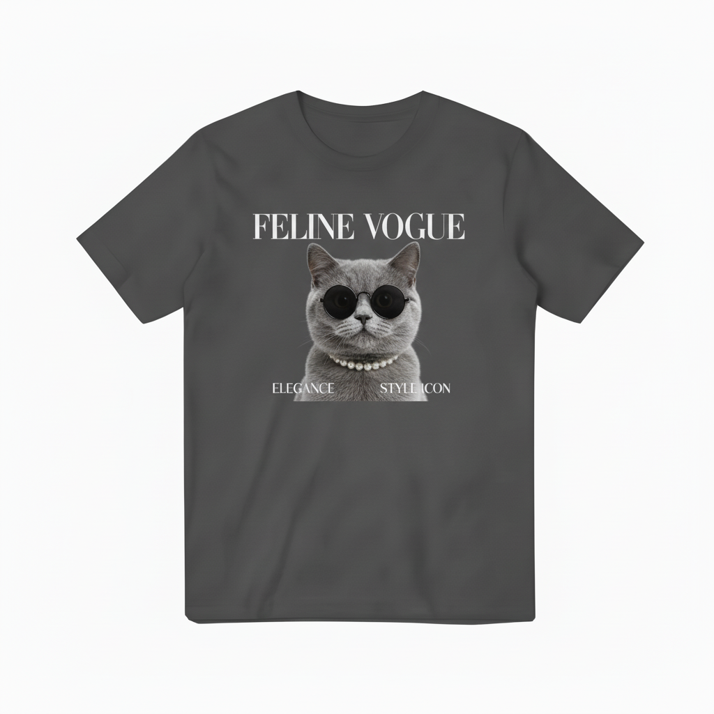 深灰色FELINE VOGUE T恤