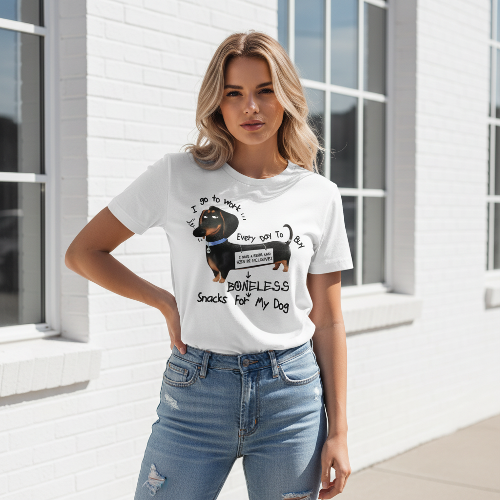 Female Blonde White Tee