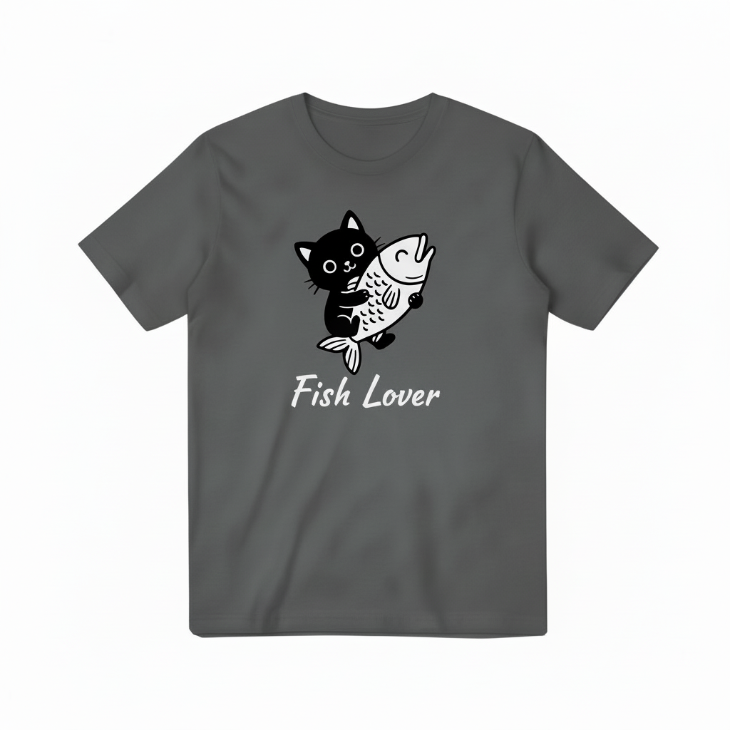 Fish Lover Dark Gray T-shirt