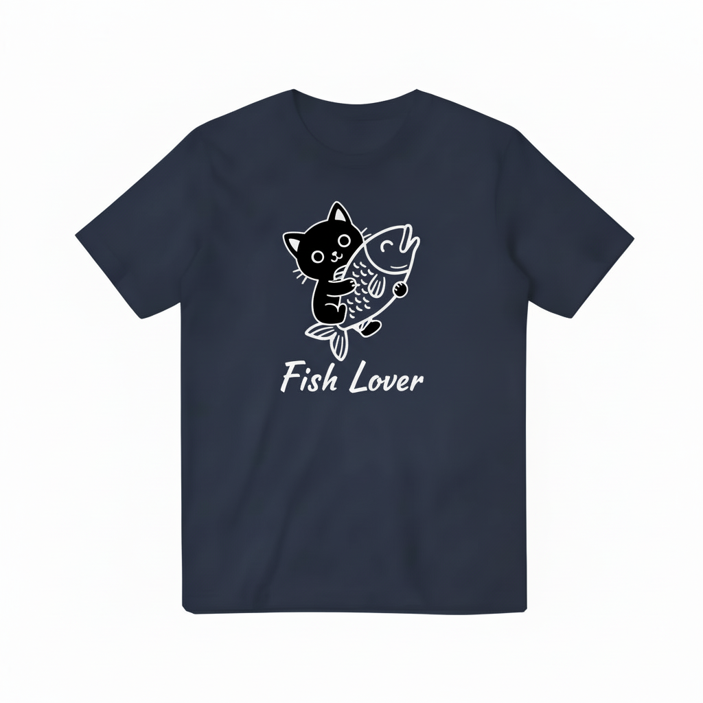 Fish Lover Navy Blue T-shirt