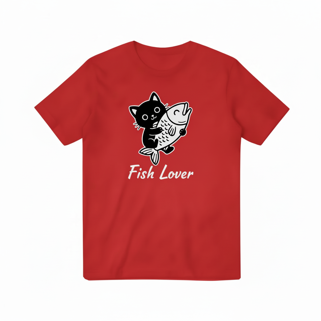 Fish Lover Red T-shirt