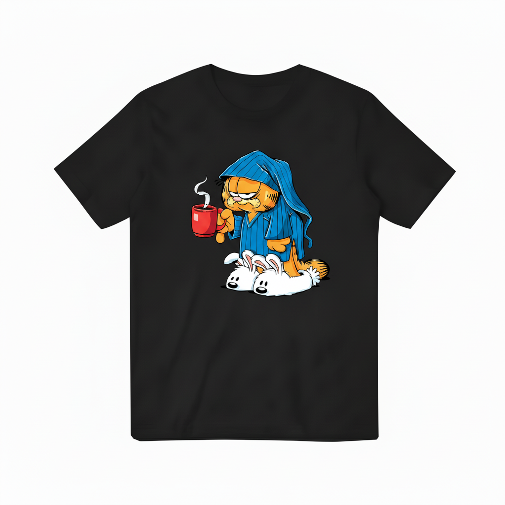Garfield Coffee Black T-Shirt