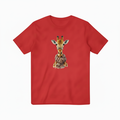Giraffe with Scarf Red T-shirt