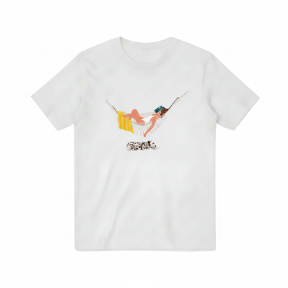 Hammock Girl and Dog T-shirt Design