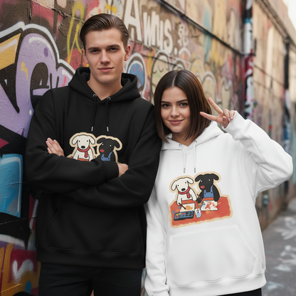 Painting Dogs Cute Duo Funny Graphic Hoodie H1117