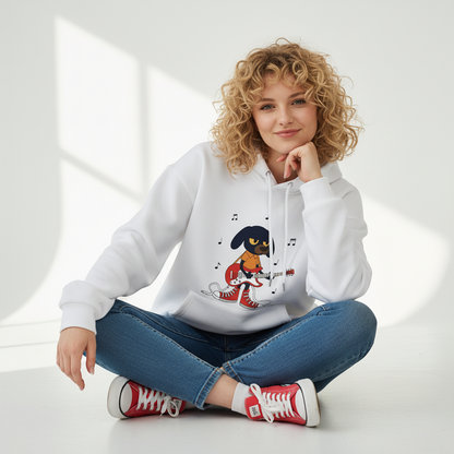 Rock Dog Guitar Player Cool Cartoon Graphic Hoodie H1143