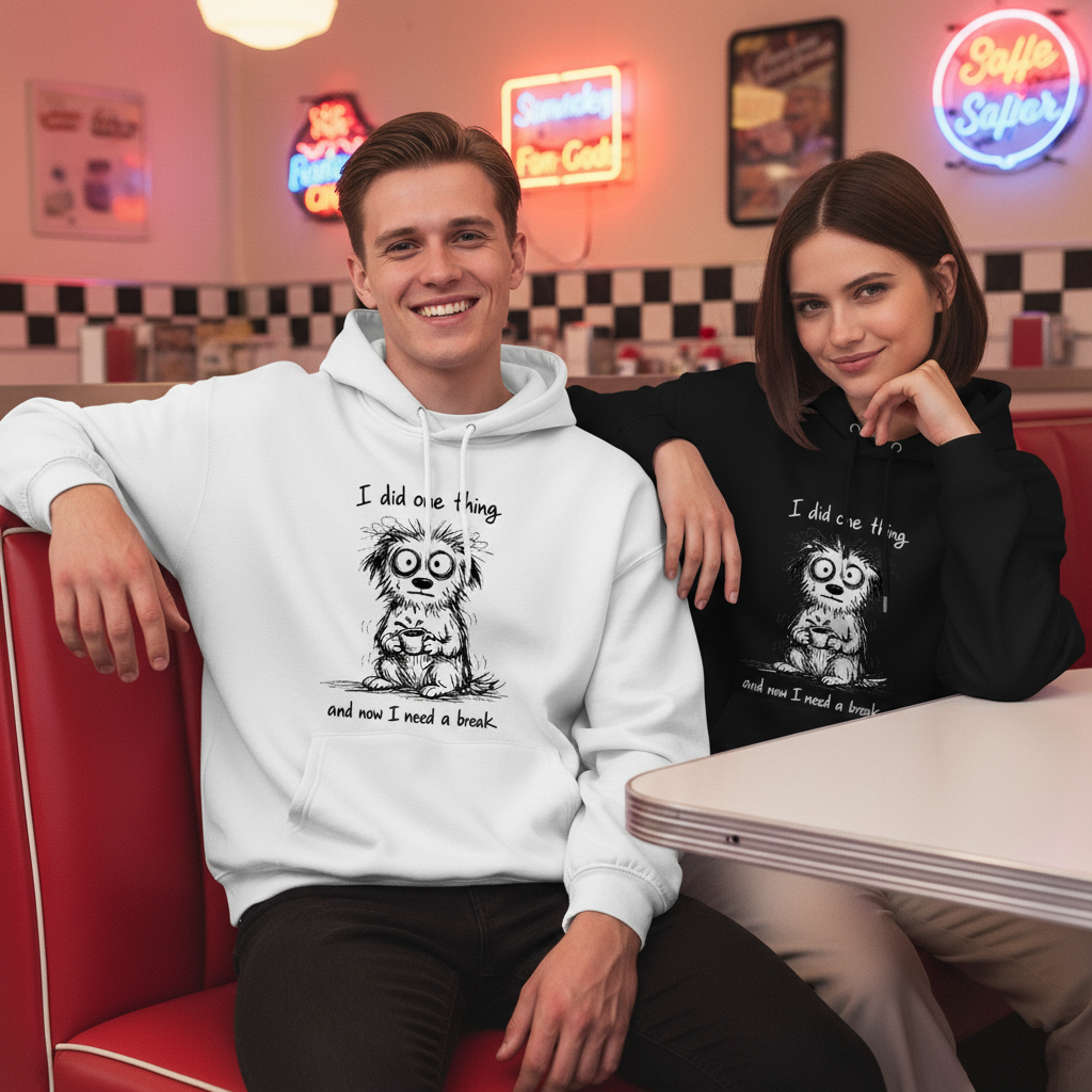 "I Did One Thing" Funny Tired Dog Graphic Hoodie H1121