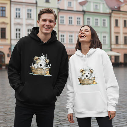 Bubble Bath Puppy Cute Watercolor Graphic Hoodie H1130