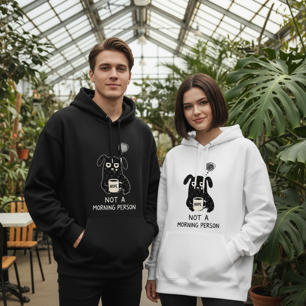 "Not a Morning Person" Funny Grumpy Dog Hoodie H1125