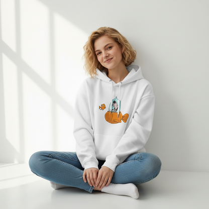 Dog in Fish Sub Funny Graphic Hoodie H1150