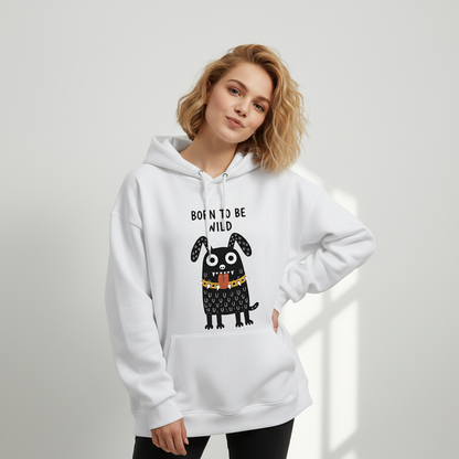 "Born to Be Wild" Punk Monster Dog Graphic Hoodie H1144