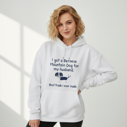 "Best Trade Ever" Funny Bernese Mountain Dog Graphic Hoodie H1138