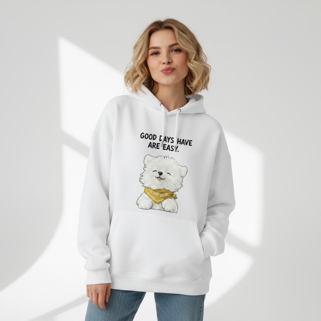 "Good Days Are Easy" Fluffy Bichon Dog Hoodie H1155