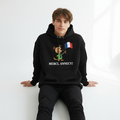 Merci Annecy Funny Dog Graphic Hoodie H1147