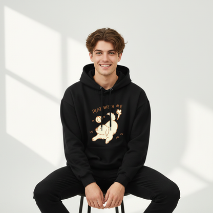"Play With Me" Cute Golden Puppy Doodle Graphic Hoodie H1137