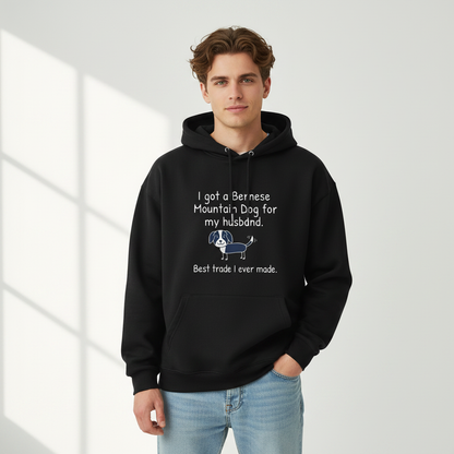 "Best Trade Ever" Funny Bernese Mountain Dog Graphic Hoodie H1138