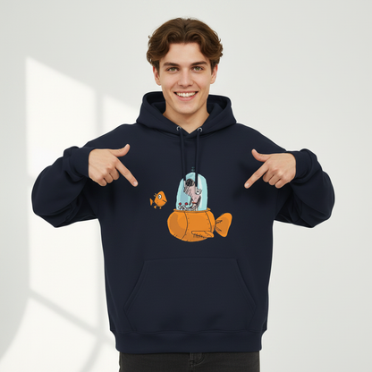 Dog in Fish Sub Funny Graphic Hoodie H1150