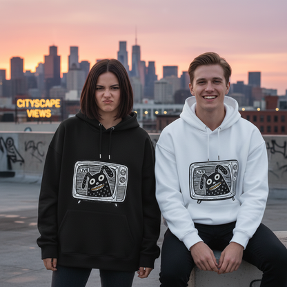 Live on TV Funny Monster Dog Retro Graphic Hoodie H1127