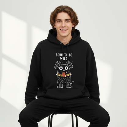 "Born to Be Wild" Punk Monster Dog Graphic Hoodie H1144