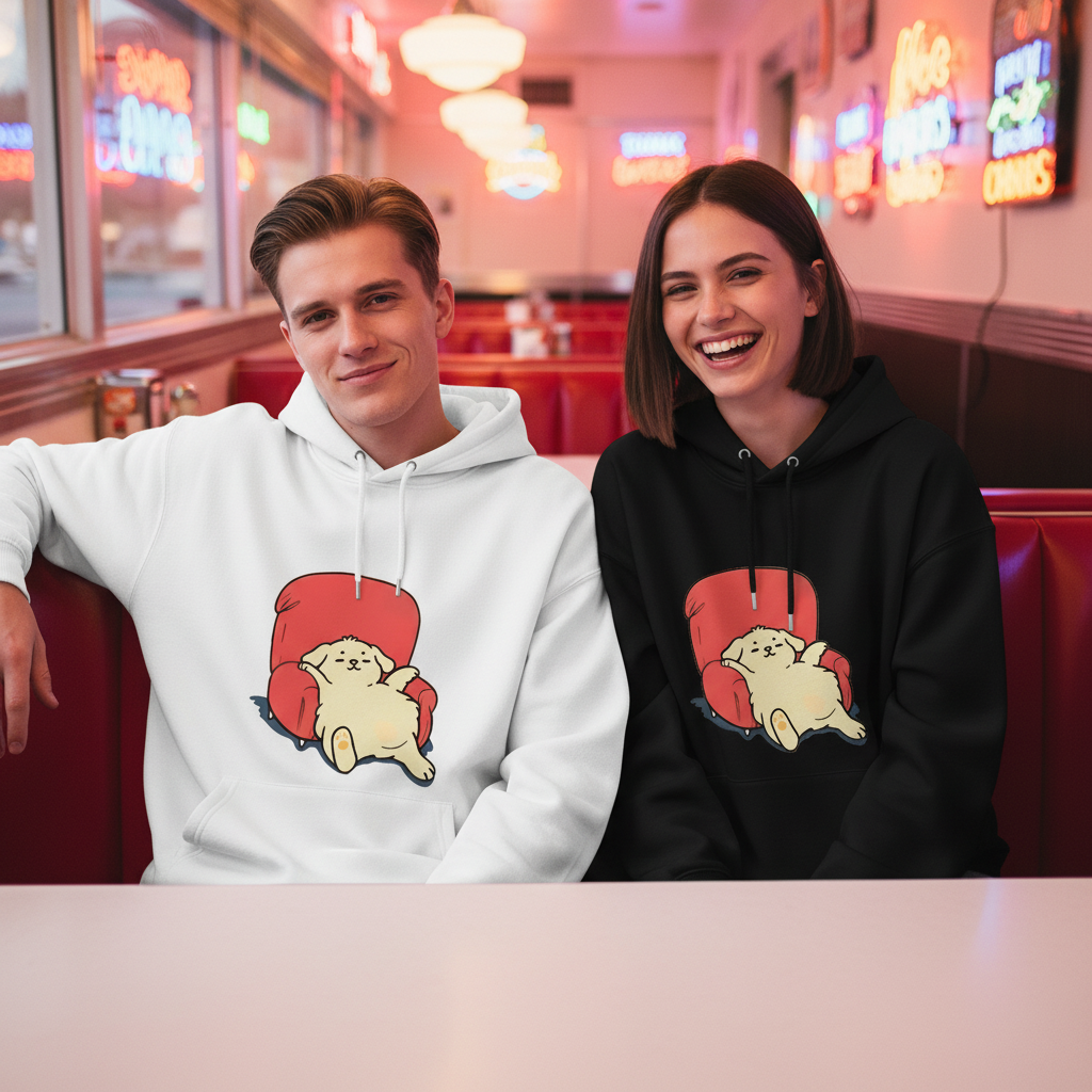 Lazy Dog on Sofa Cute Funny Graphic Hoodie H1118