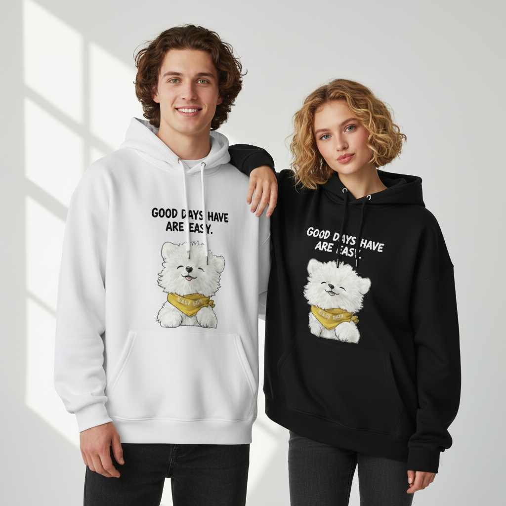 "Good Days Are Easy" Fluffy Bichon Dog Hoodie H1155