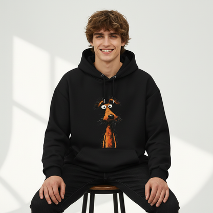 Crazy Stare Funny Scruffy Dog Minimalist Graphic Hoodie H1140