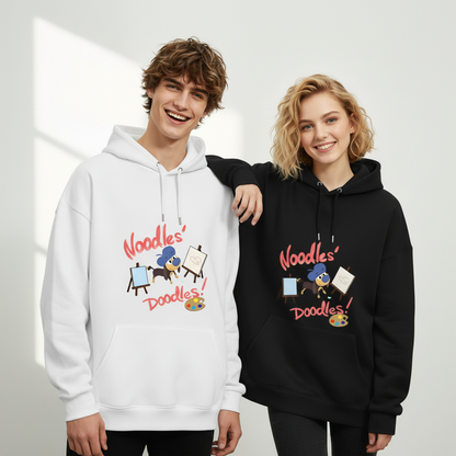 "Noodles' Doodles" Cute Artist Dachshund Graphic Hoodie H1142