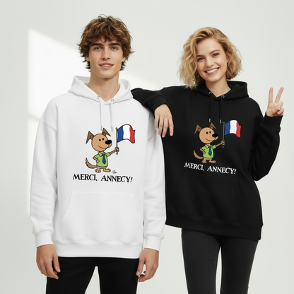 Merci Annecy Funny Dog Graphic Hoodie H1147
