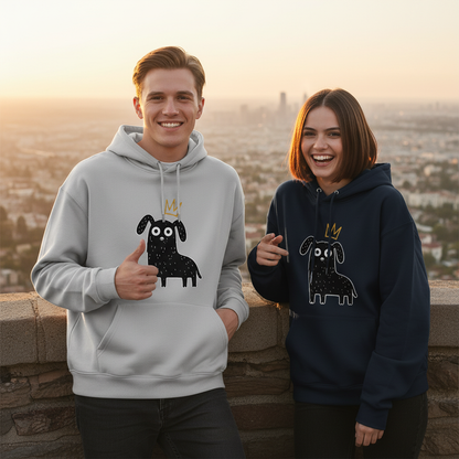 Crown Dog Minimalist Doodle Graphic Hoodie H1122