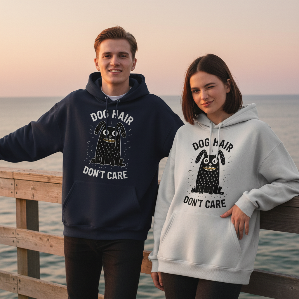 "Dog Hair Don't Care" Funny Monster Dog Hoodie H1126