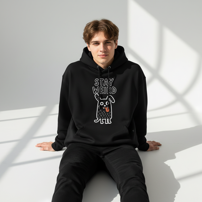 "Stay Weird" Funny Monster Dog Quirky Graphic Hoodie H1145