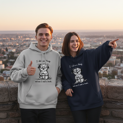 "I Did One Thing" Funny Tired Dog Graphic Hoodie H1121