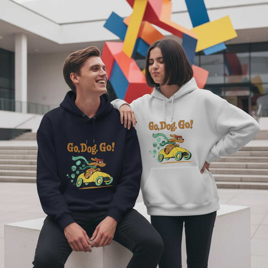 "Go Dog Go" Racing Dachshund Retro Funny Hoodie H1128
