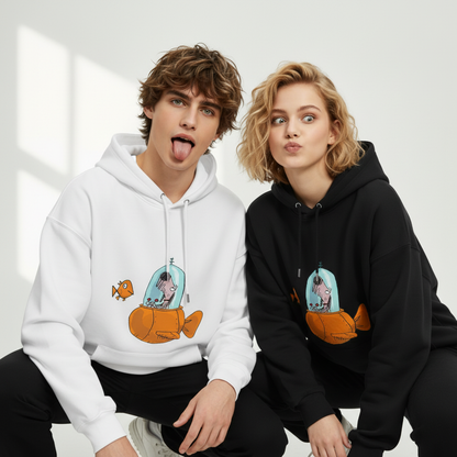 Dog in Fish Sub Funny Graphic Hoodie H1150