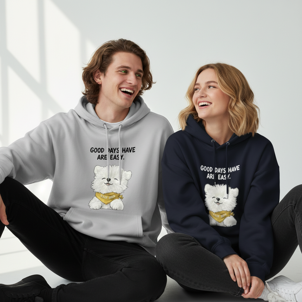 "Good Days Are Easy" Fluffy Bichon Dog Hoodie H1155