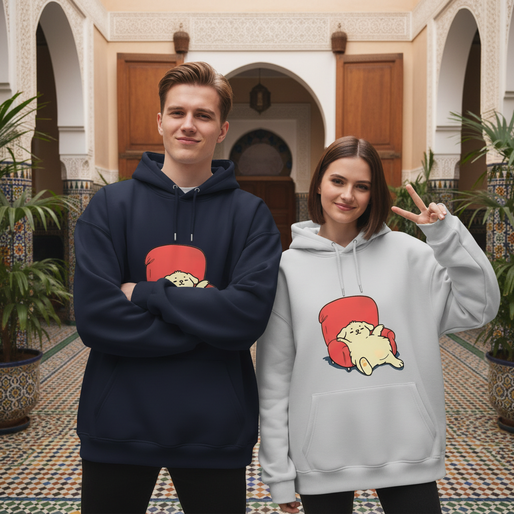 Lazy Dog on Sofa Cute Funny Graphic Hoodie H1118