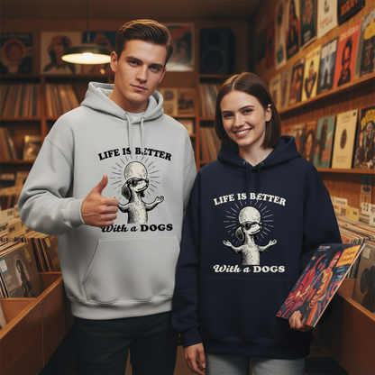 "Life Is Better With a Dog" Retro Dachshund Hoodie H1120