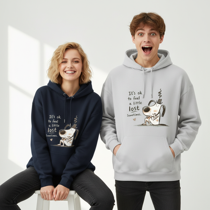 It's Ok To Feel Lost Cute Dog Graphic Hoodie H1148