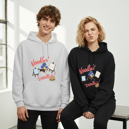 "Noodles' Doodles" Cute Artist Dachshund Graphic Hoodie H1142