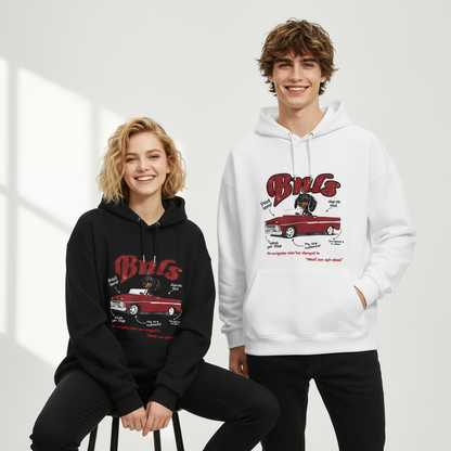 "Woof Turn Right" Funny Dachshund Driving Hoodie H1134