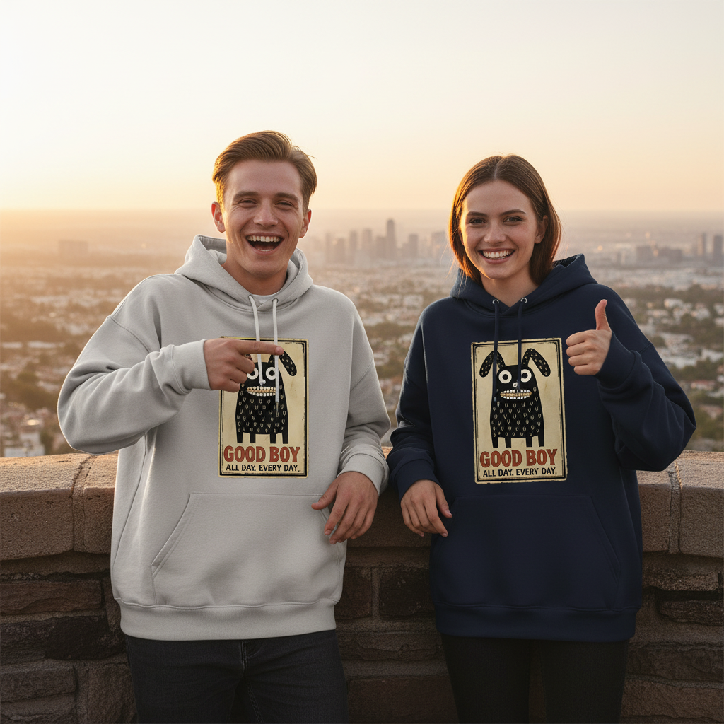 "Good Boy Every Day" Funny Monster Dog Graphic Hoodie H1123