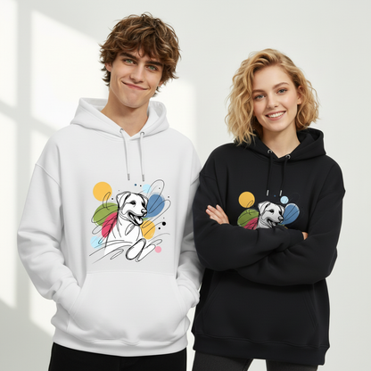 Colorful Abstract Line Art Dog Graphic Hoodie H1133