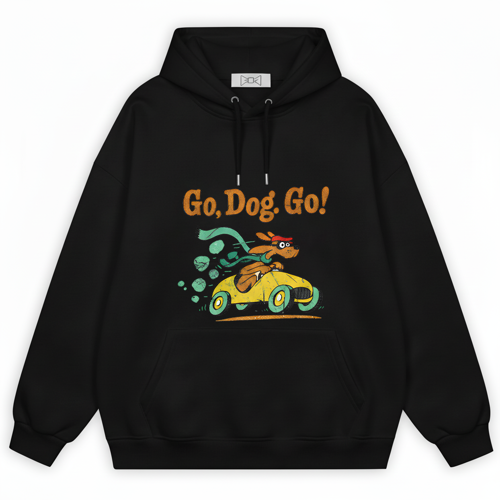 "Go Dog Go" Racing Dachshund Retro Funny Hoodie H1128