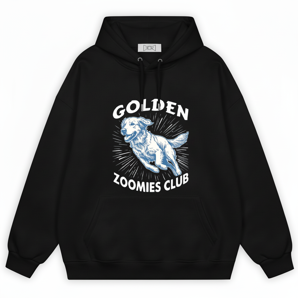 Golden Zoomies Club Retro Golden Retriever Graphic Hoodie H1139