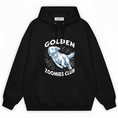 Golden Zoomies Club Retro Golden Retriever Graphic Hoodie H1139
