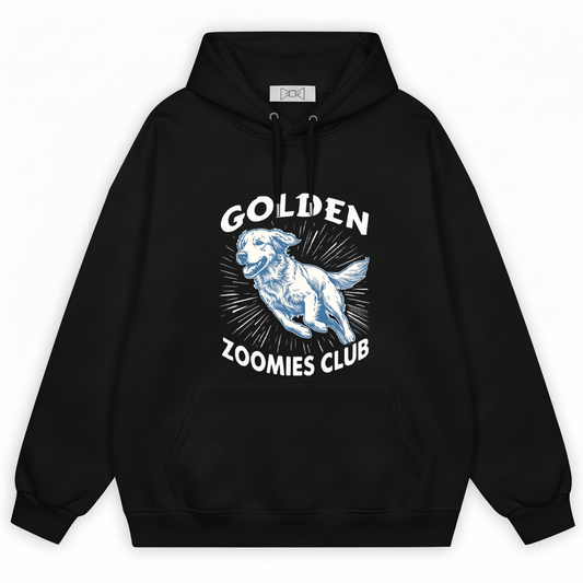 Golden Zoomies Club Retro Golden Retriever Graphic Hoodie H1139
