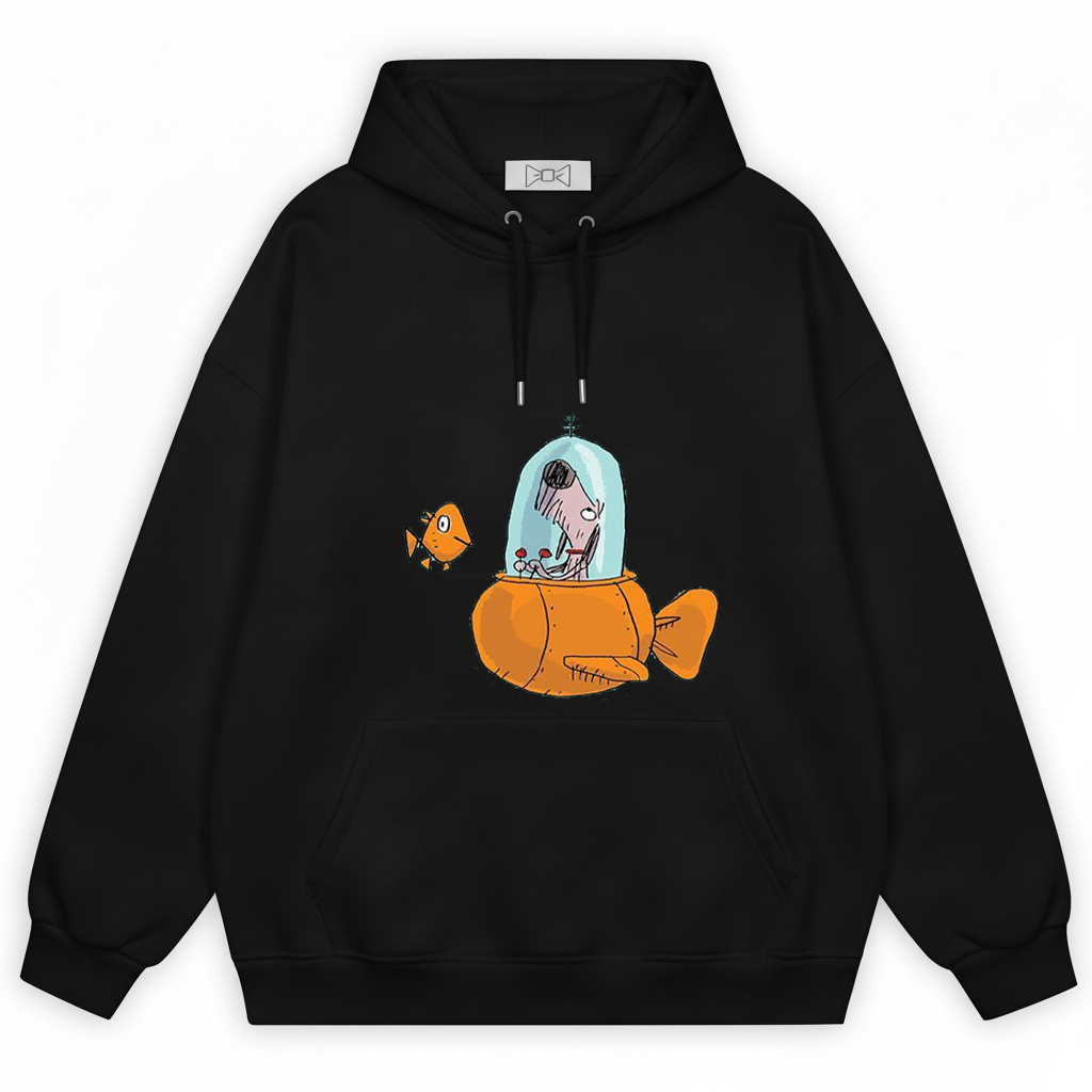 Dog in Fish Sub Funny Graphic Hoodie H1150