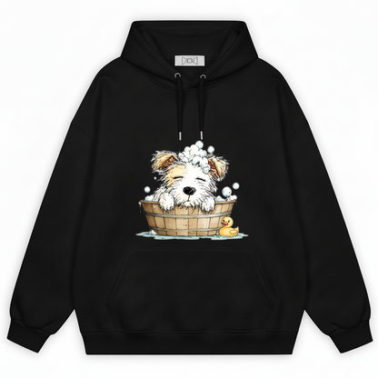 Bubble Bath Puppy Cute Watercolor Graphic Hoodie H1130