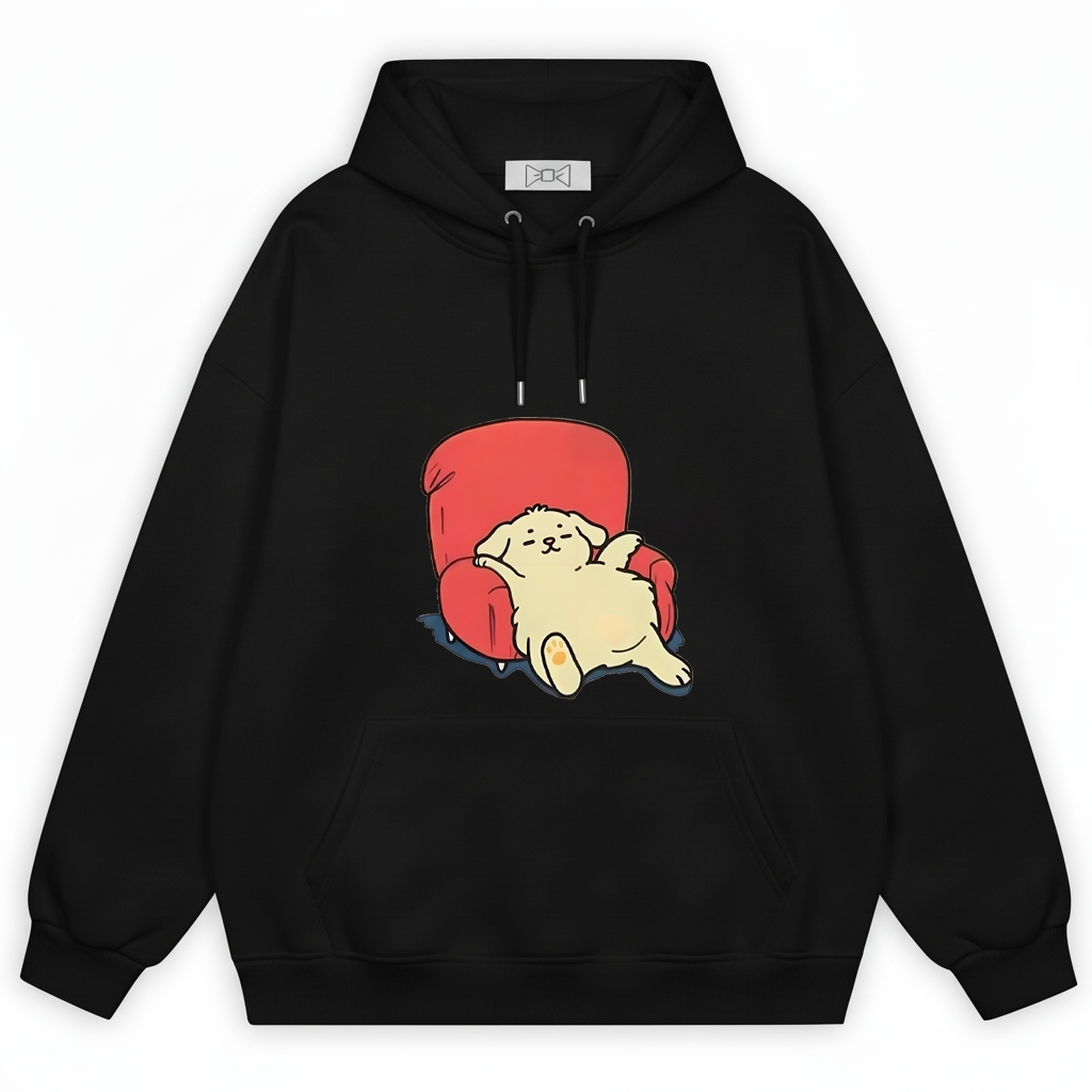 Lazy Dog on Sofa Cute Funny Graphic Hoodie H1118